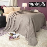 Lavish Home Twin Basket-Weave Design Polyester Adult Quilt-Style Bedspread (Gray)
